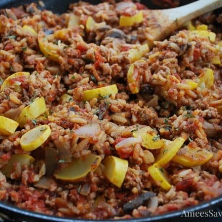 Italian Pork & Brown Rice Skillet recipe