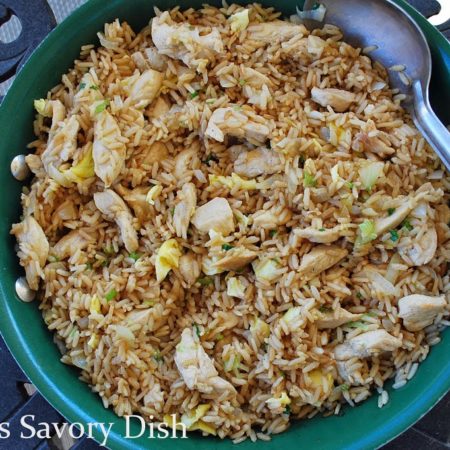 Chicken fried brown rice is a healthier way to enjoy fried rice, but without the refined carbs and unhealthy fats! This healthier version of chicken fried rice is made with wholesome brown rice, olive oil, pastured butter and lean chicken.