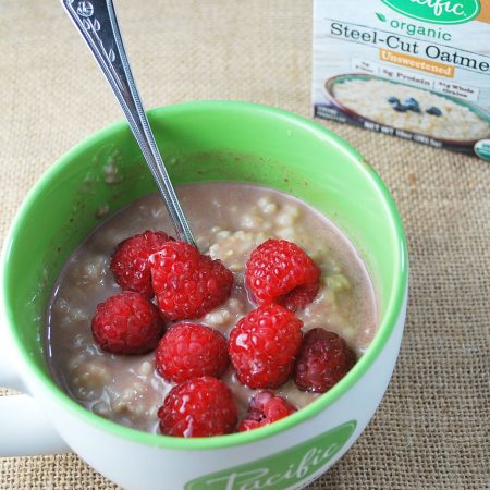 Chocolate raspberry protein oats