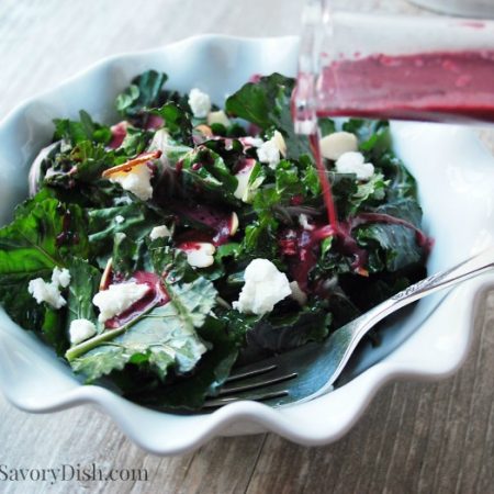 Kalette Salad with Blueberry Vinaigrette