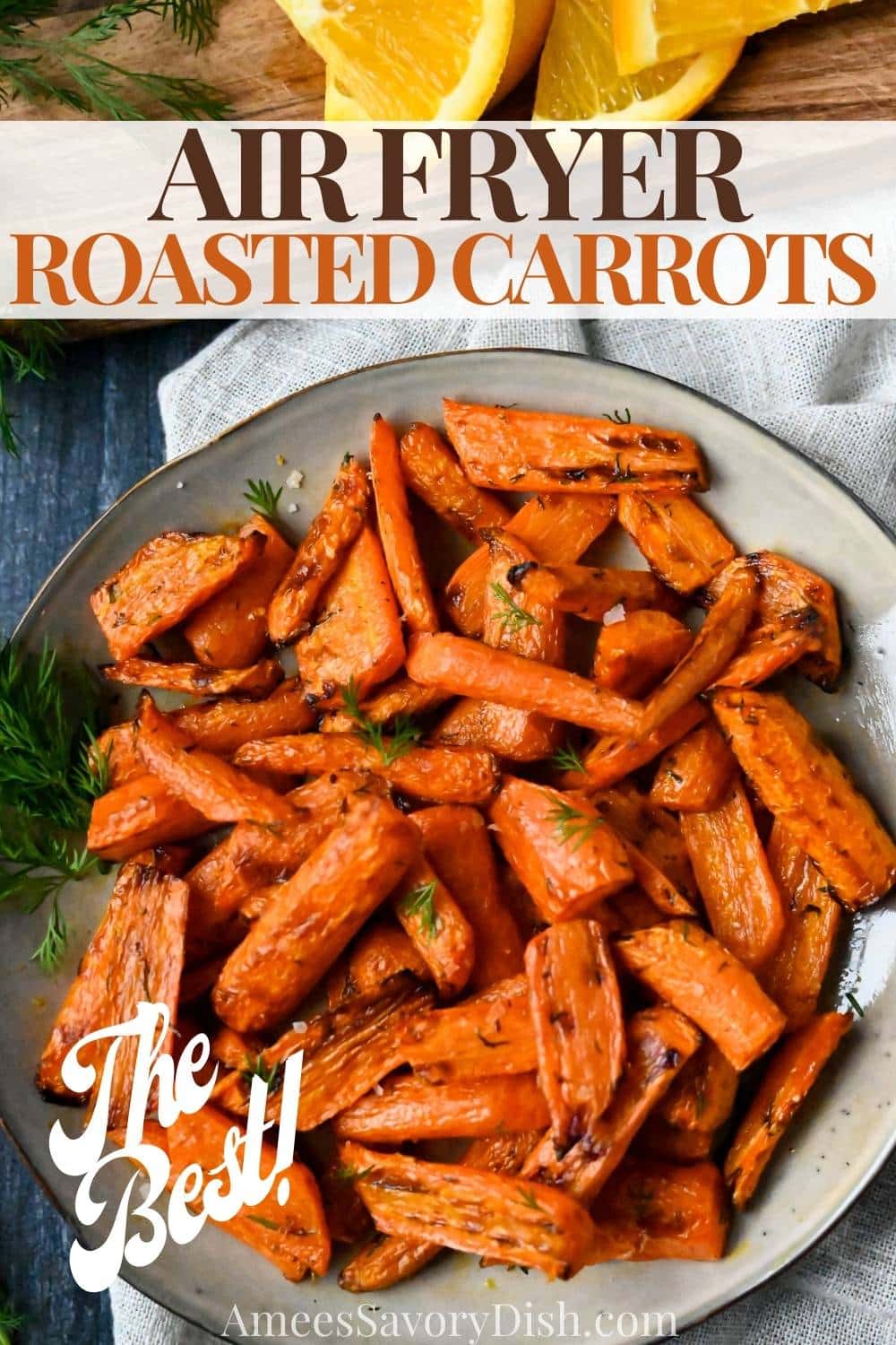These air fryer roasted carrots are quick and delicious. In under 15 minutes, you’ll have a batch of perfectly caramelized carrots! via @Ameessavorydish