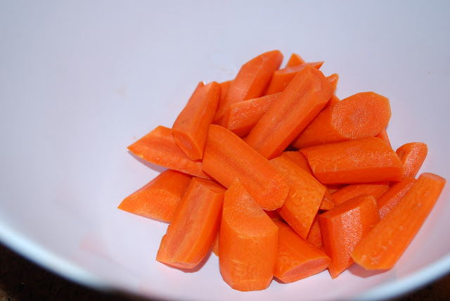 chopped raw carrots in a bowl