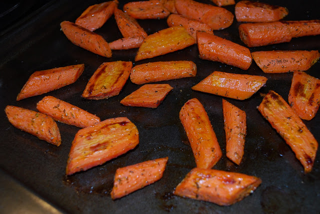 Roasted carrots just baked