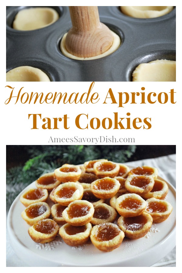A family favorite holiday cookie recipe for homemade apricot tarts made with apricot filling and homemade cream cheese dough. via @Ameessavorydish