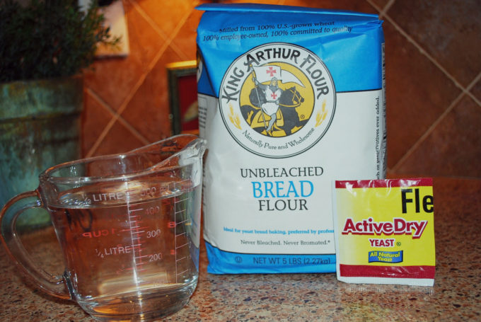 ingredients for yeast starter sponge