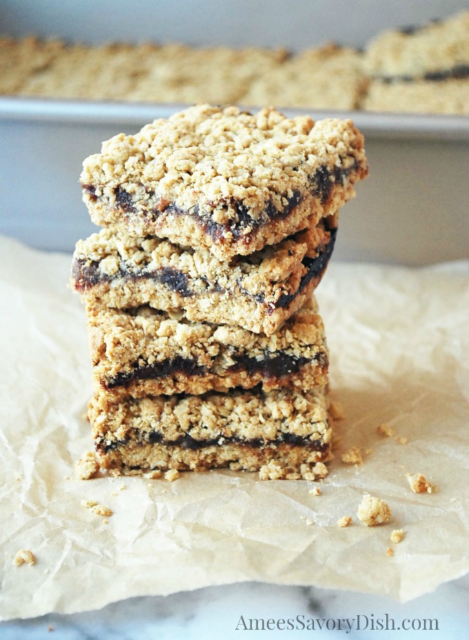 These amazing oatmeal date bars are moist and delicious made with whole oats, flour, dates, butter and fresh orange zest with a gluten-free option.