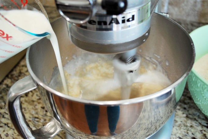 Adding buttermilk to soft artisan graham bread