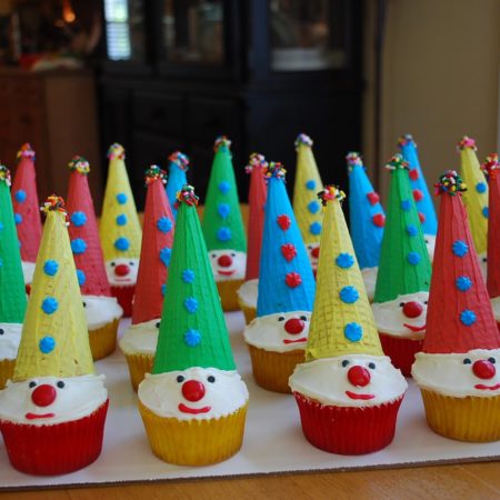 carnival clown cupcakes