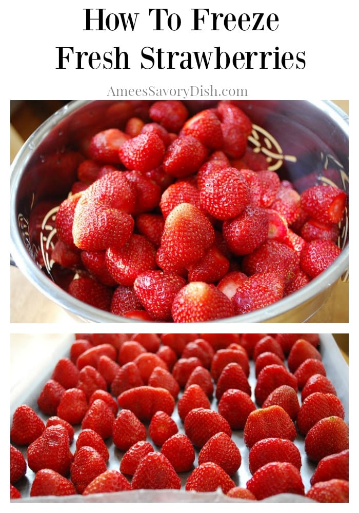 How to freeze fresh strawberries to enjoy summer's harvest all year long! Frozen berries are great for smoothies, shakes and recipes 