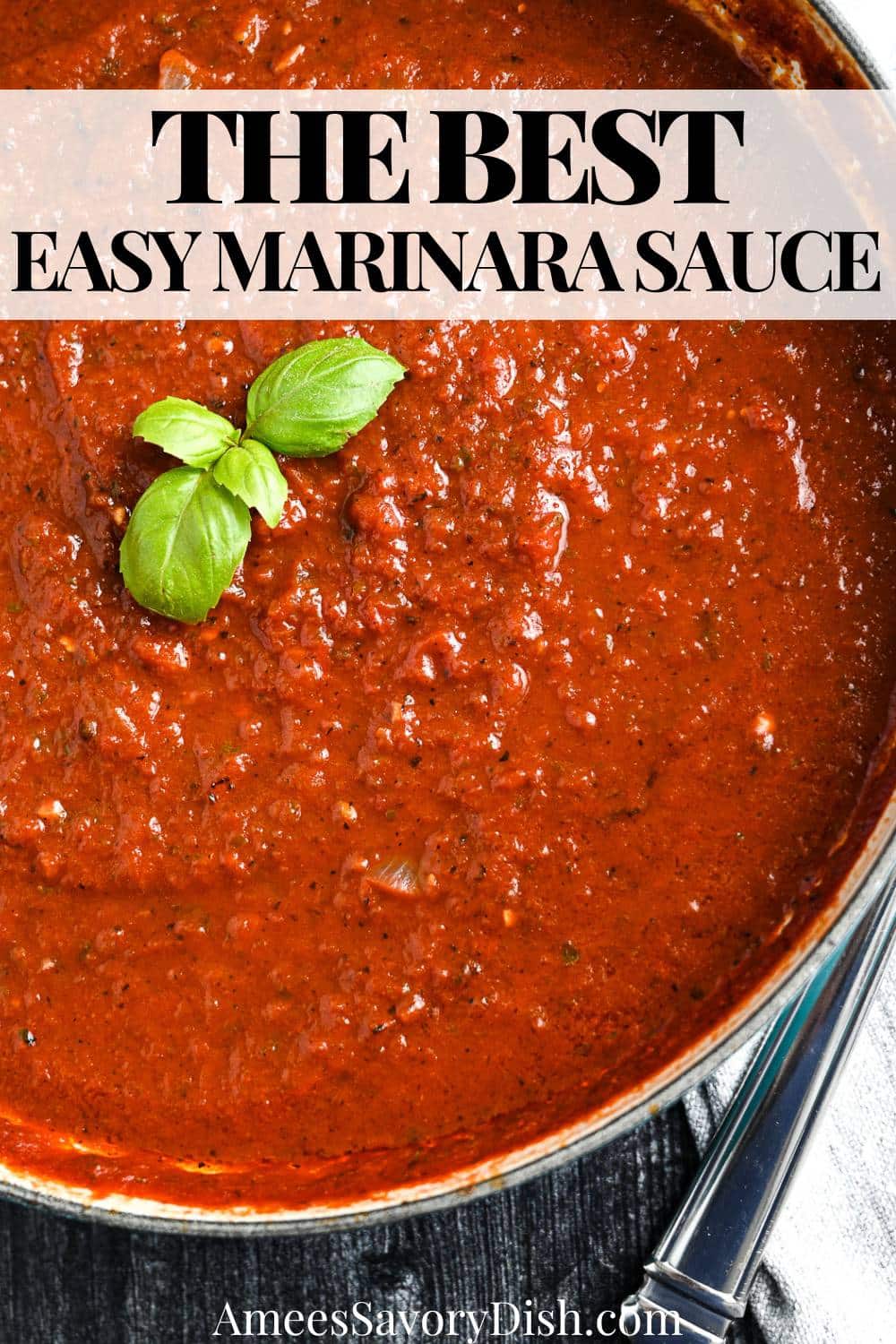 This homemade Hearty Marinara Sauce transforms San Marzano tomatoes and only the best Italian ingredients into a thick, robust red sauce in under 40 minutes. via @Ameessavorydish