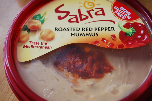 a package of Sabra roasted red pepper hummux