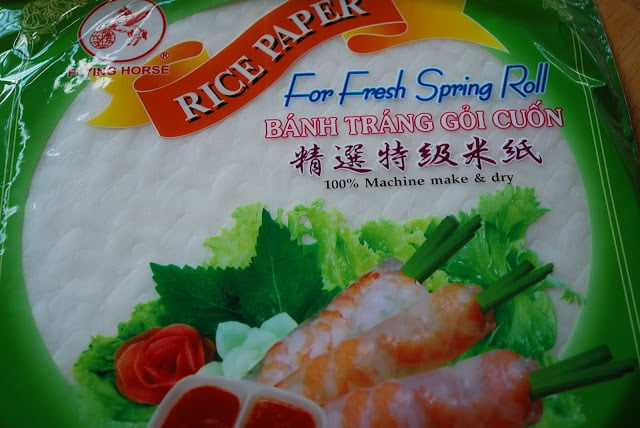 Rice paper for making Vietnamese salad rolls
