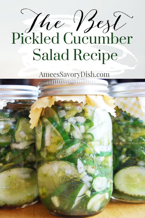 An heirloom recipe passed down from my Nana for her famous pickled cucumber salad. This easy refrigerator pickle recipe does not require canning. via @Ameessavorydish