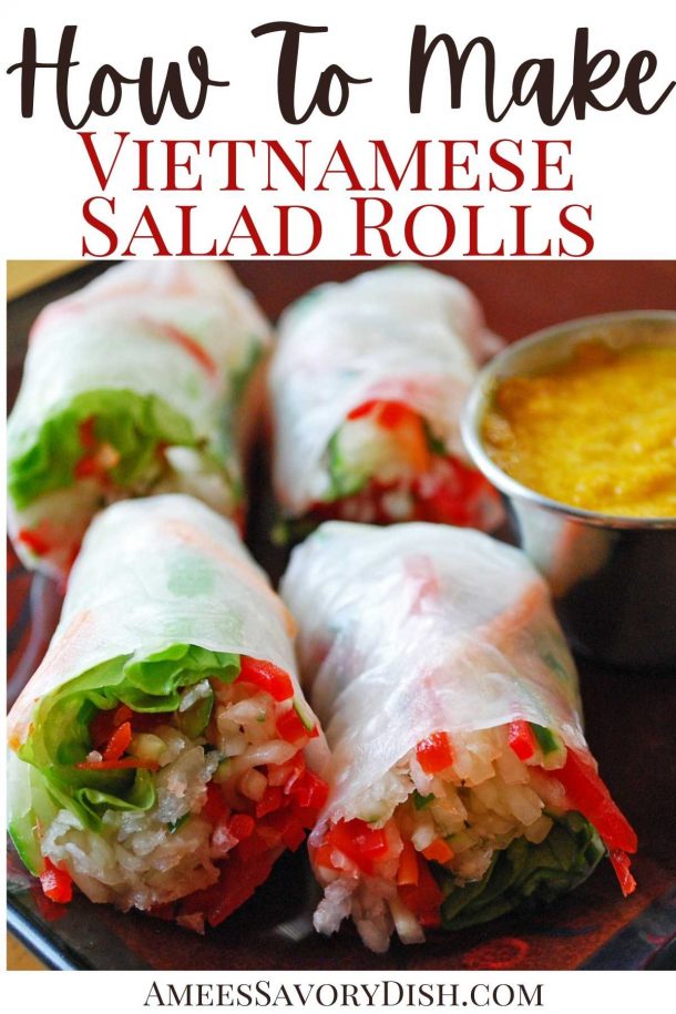 Vietnamese Salad Rolls with Carrot Ginger Dipping Sauce