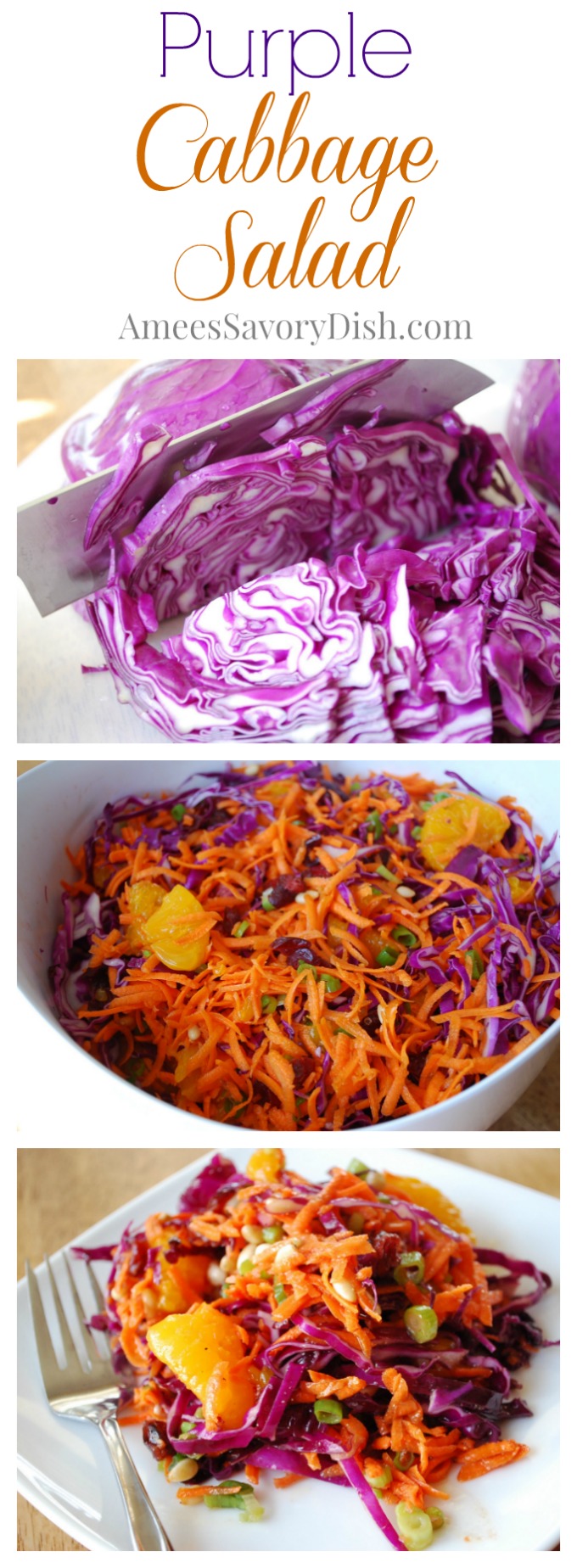 Purple Cabbage Salad Recipe- Amee's Savory Dish