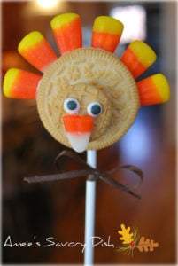 Adorable Oreo Turkey Cookies On A Stick- Amee's Savory Dish