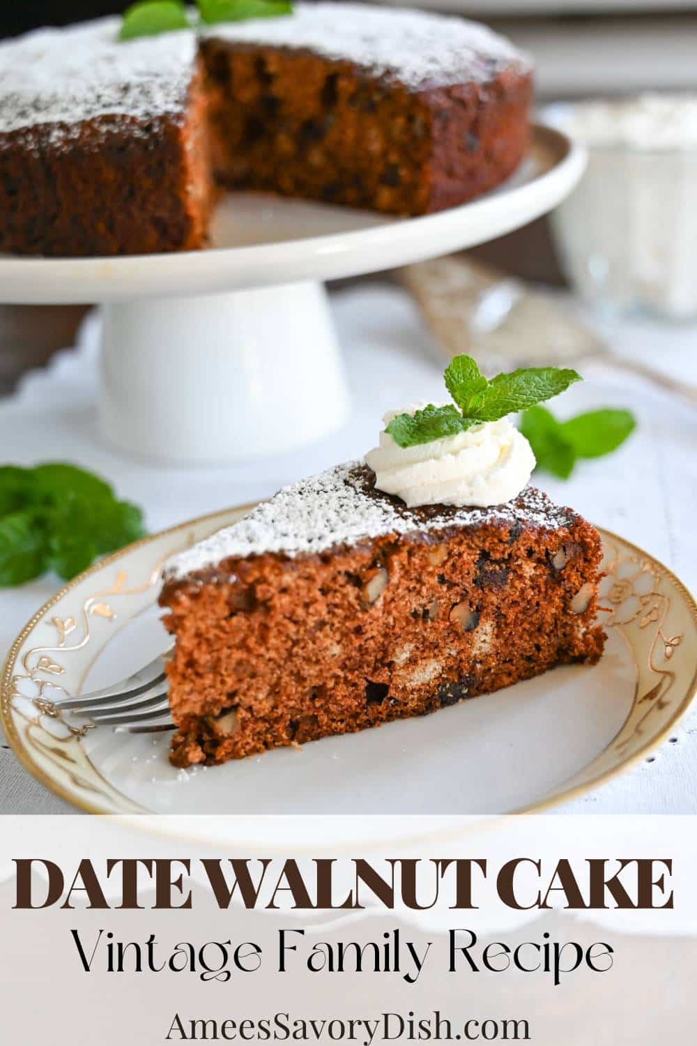 This time-honored dessert brings the richness of dates and the crunchiness of walnuts together in an incredibly moist cake -just like grandma used to make it! via @Ameessavorydish