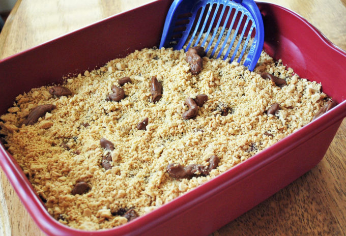 How To Make a Kitty Litter Cake using Tootsie Rolls and cake mix