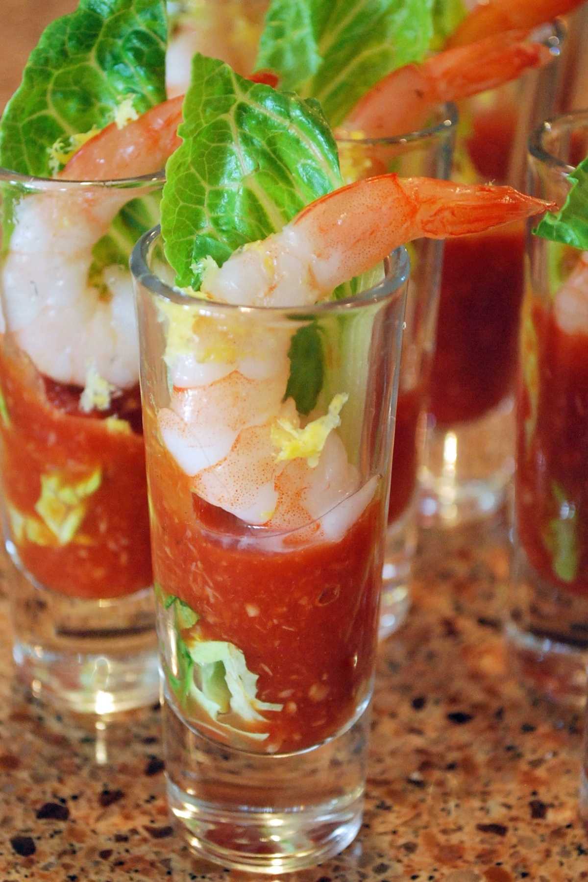 Shrimp Shooters with Homemade Cocktail Sauce- Amee's Savory Dish