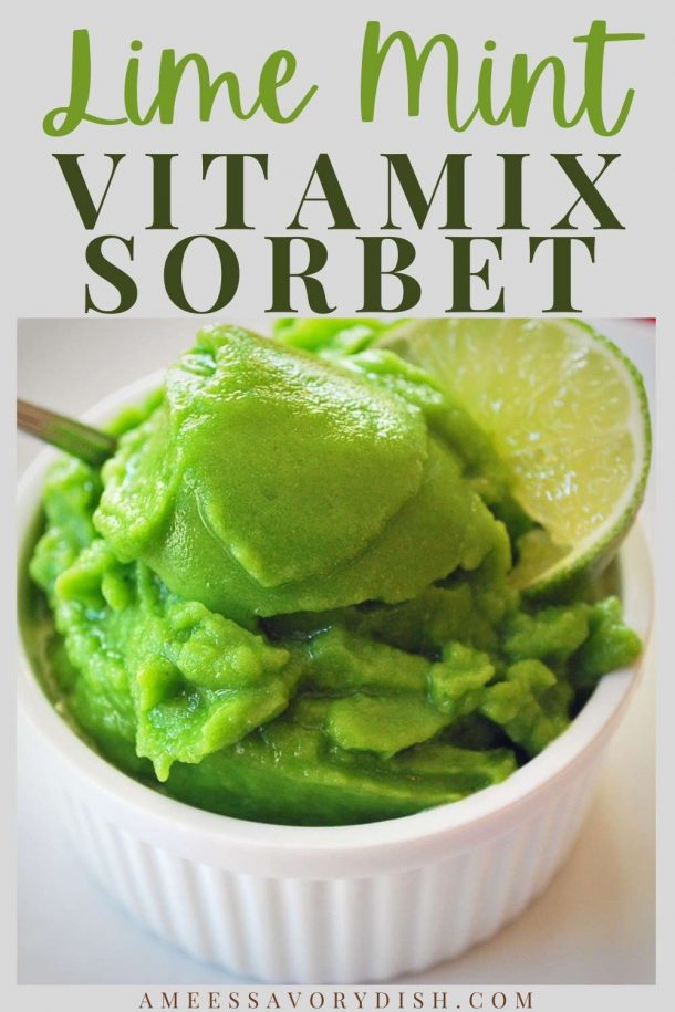 Lime Mint Vitamix Sorbet recipe Amee's Savory Dish