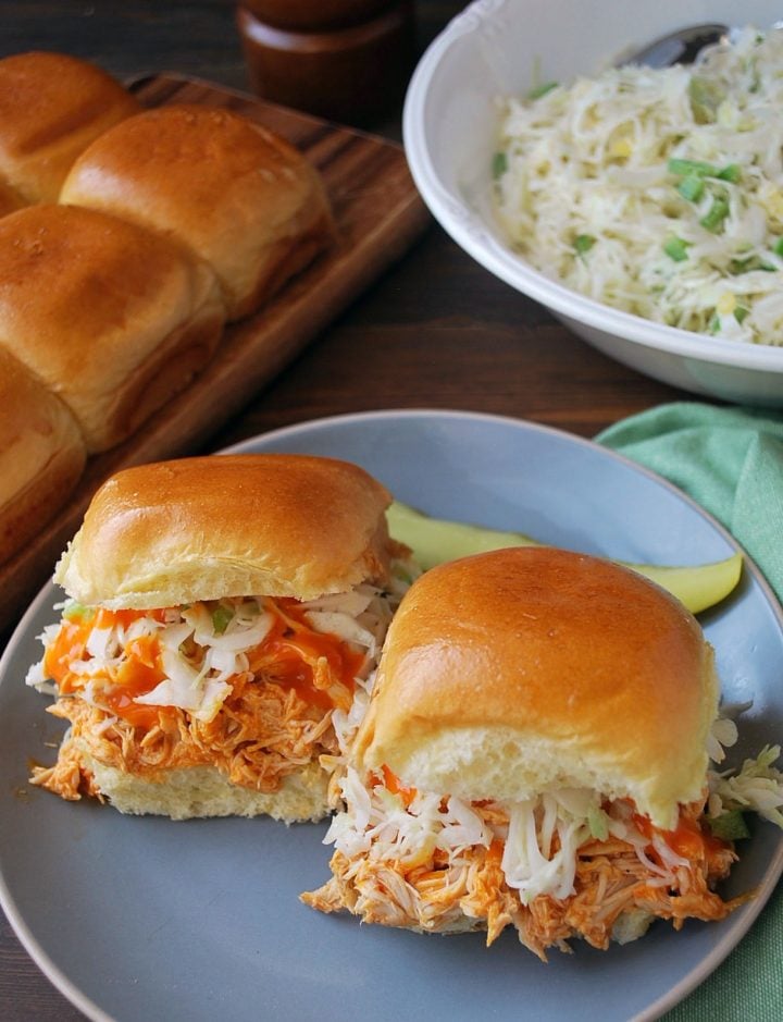 Crockpot Buffalo Chicken Sliders - Boston Chic Party