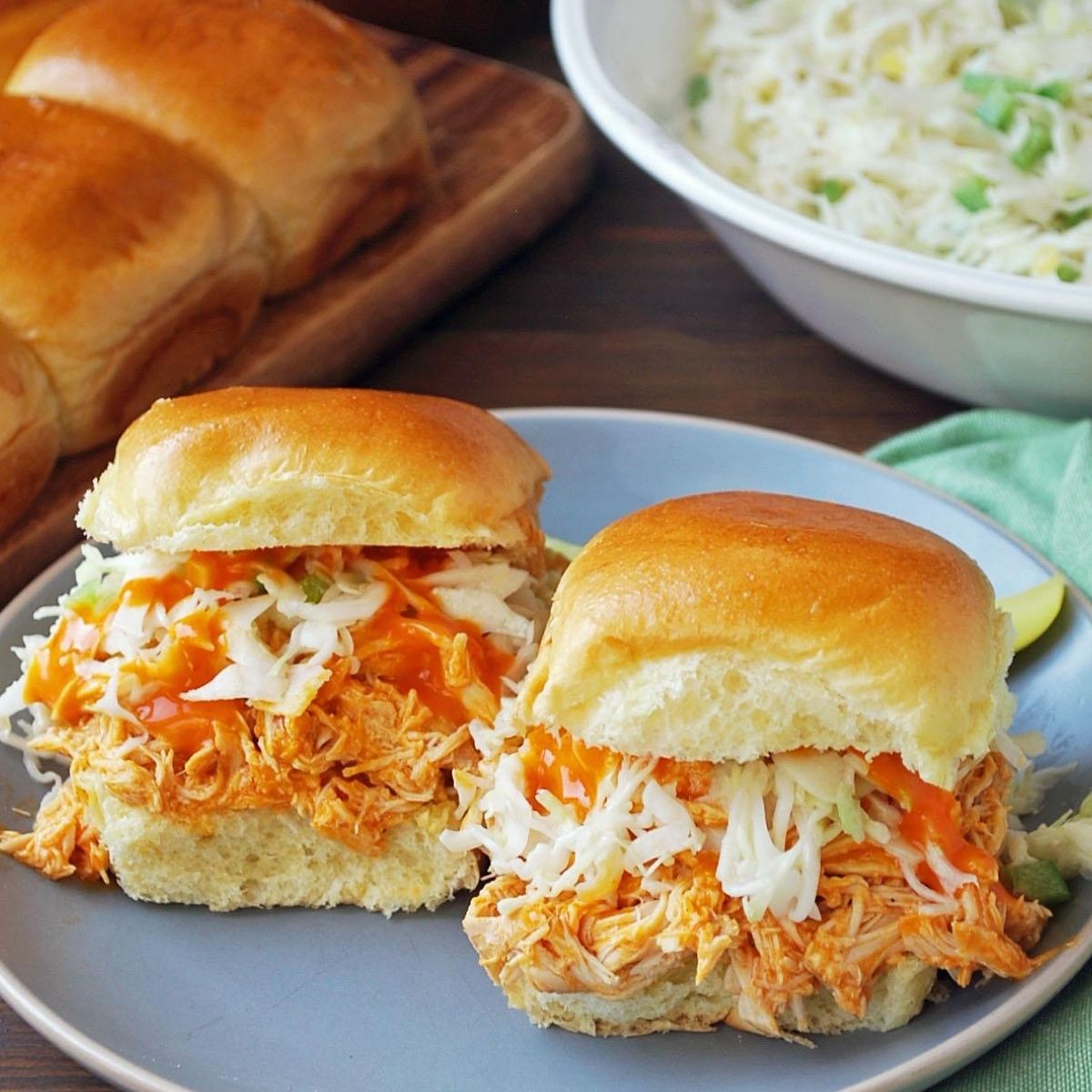 Easy Buffalo Chicken Sandwiches for the Slow Cooker
