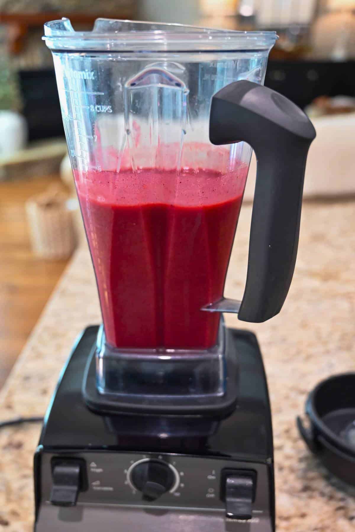 blended berry mixture in a Vitamix