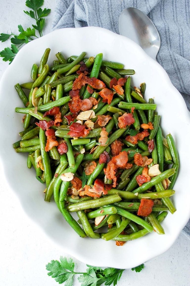 Green Beans Almondine with Bacon Amee's Savory Dish
