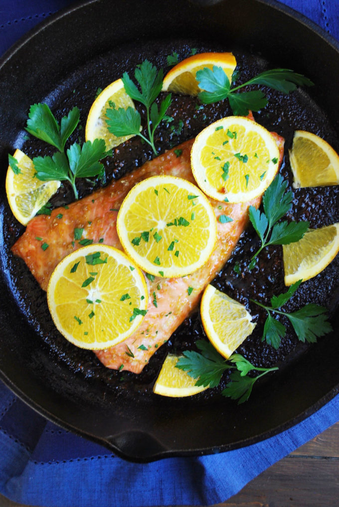 Baked Salmon with Orange Ginger Sauce