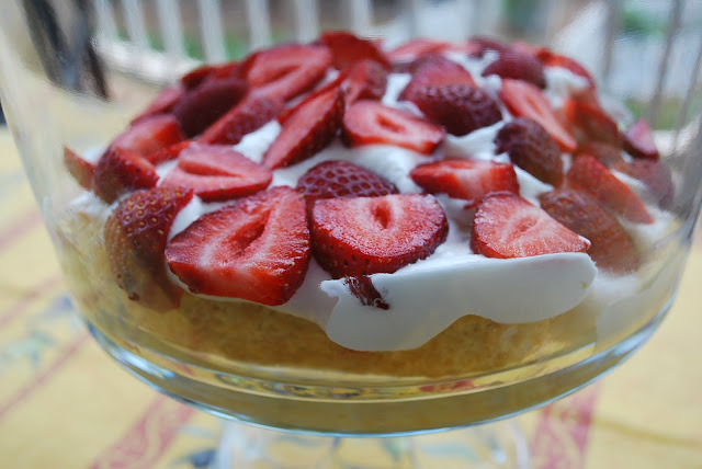 Strawberry Tres Leches Trifle layer