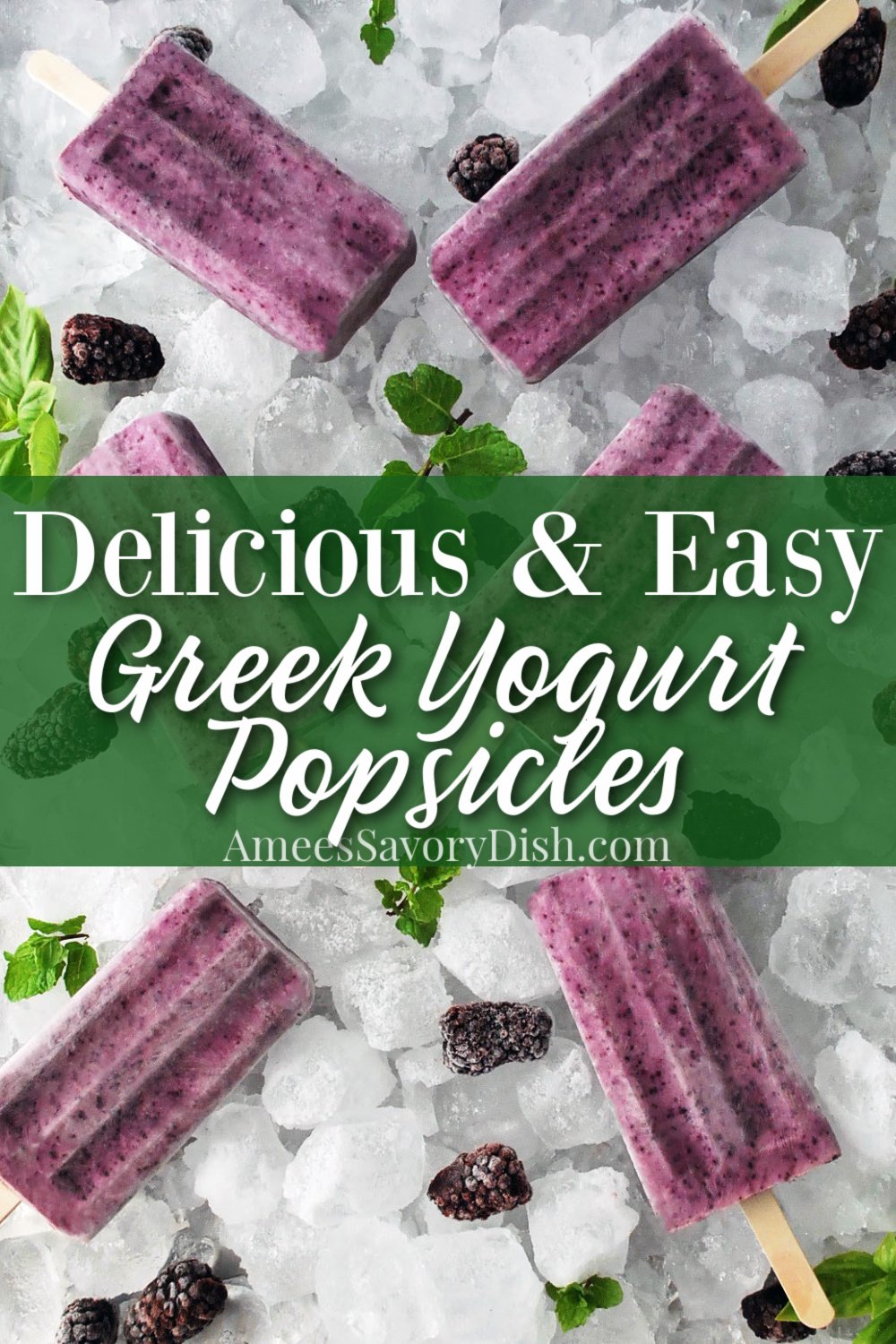 A simple and delicious recipe for protein-packed Greek yogurt popsicles using your choice of fresh seasonal fruit.  You may never want to buy premade popsicles again when you can make healthy 3-ingredient yogurt popsicles quickly and easily at home. #greekyogurtpopsicles #yogurtpopsicles #popsicles #greekyogurtrecipe #summersnacks #kiddesserts via @Ameessavorydish