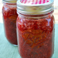 homemade strawberry jam in mason jars