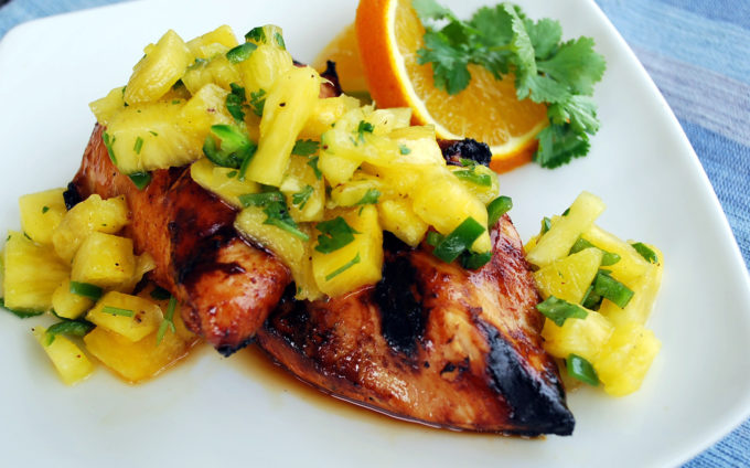 Island Grilled Chicken with Jalapeno Pineapple Salsa