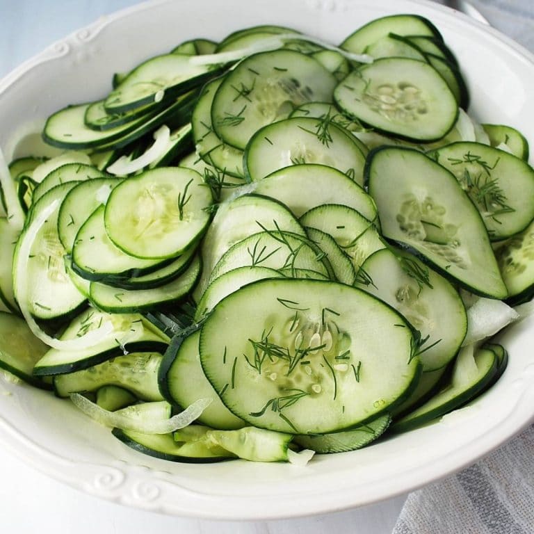 Easy Old-Fashioned Cucumbers and Onions in Vinegar Dressing