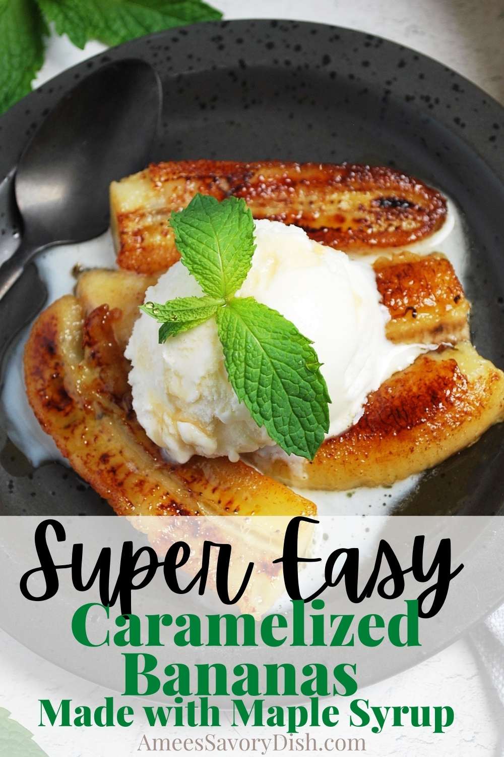 Try this easy caramelized bananas recipe made with salted butter and real maple syrup. A heavenly dessert made without refined sugar ready in under 10 minutes. via @Ameessavorydish