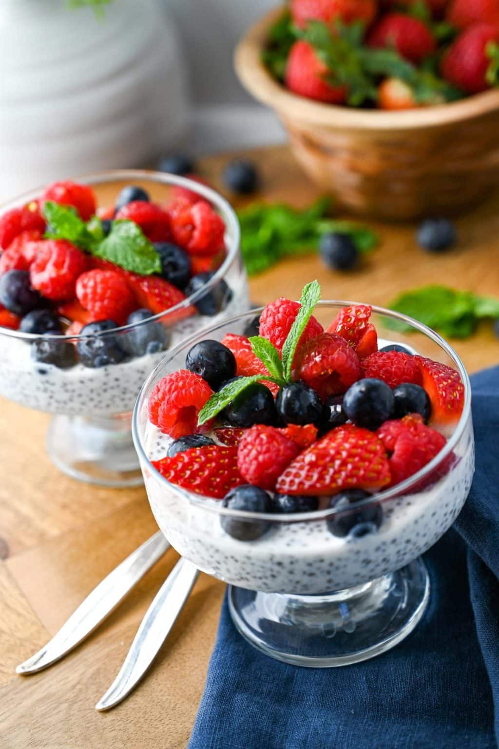 Chia Parfaits with Greek Yogurt and Summer Berries