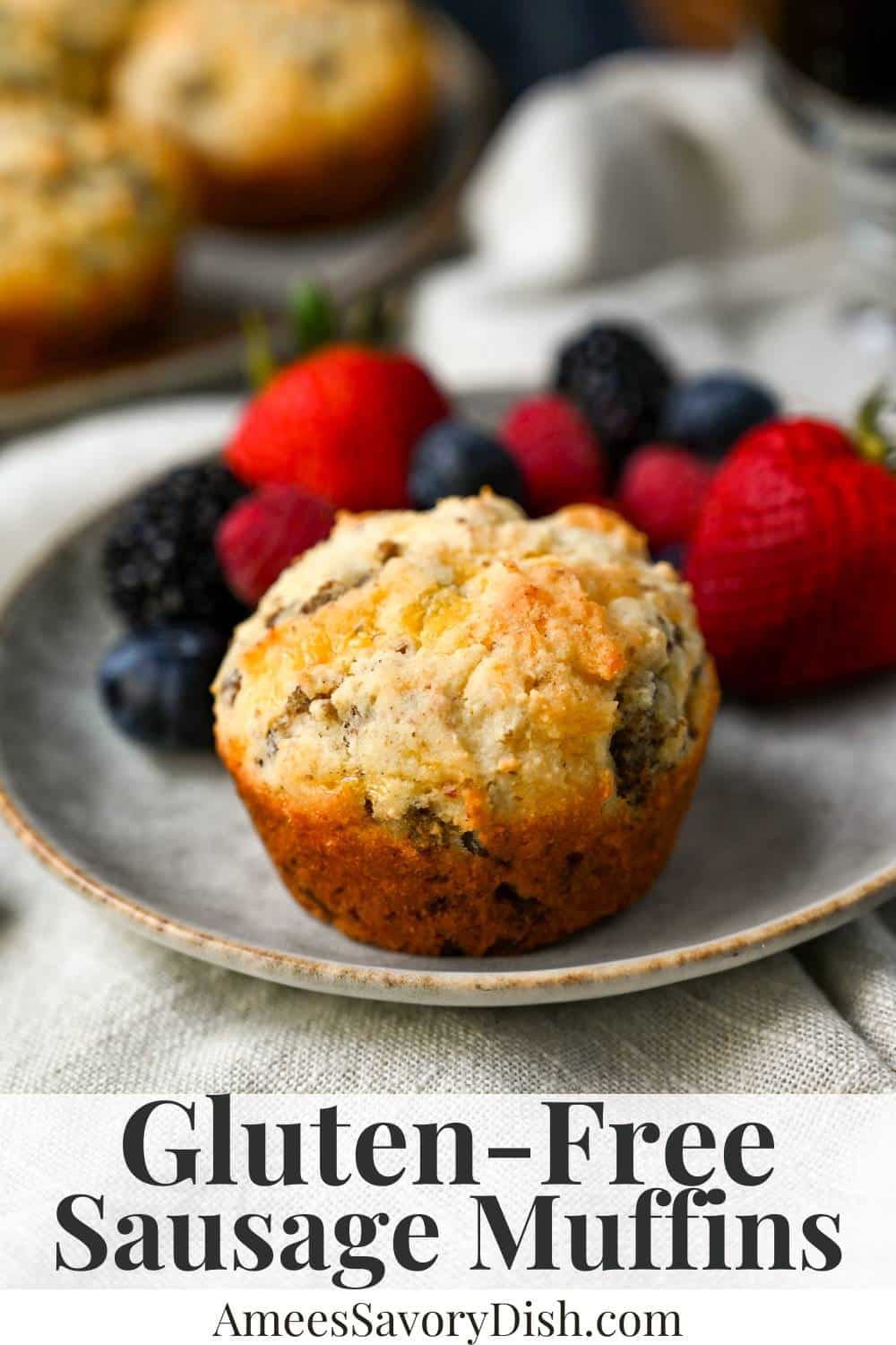 This easy Gluten-Free Sausage Muffins recipe calls for only 5 ingredients to make irresistibly fluffy and flavorful muffins. Perfect for a simple savory breakfast or a satisfying snack! via @Ameessavorydish