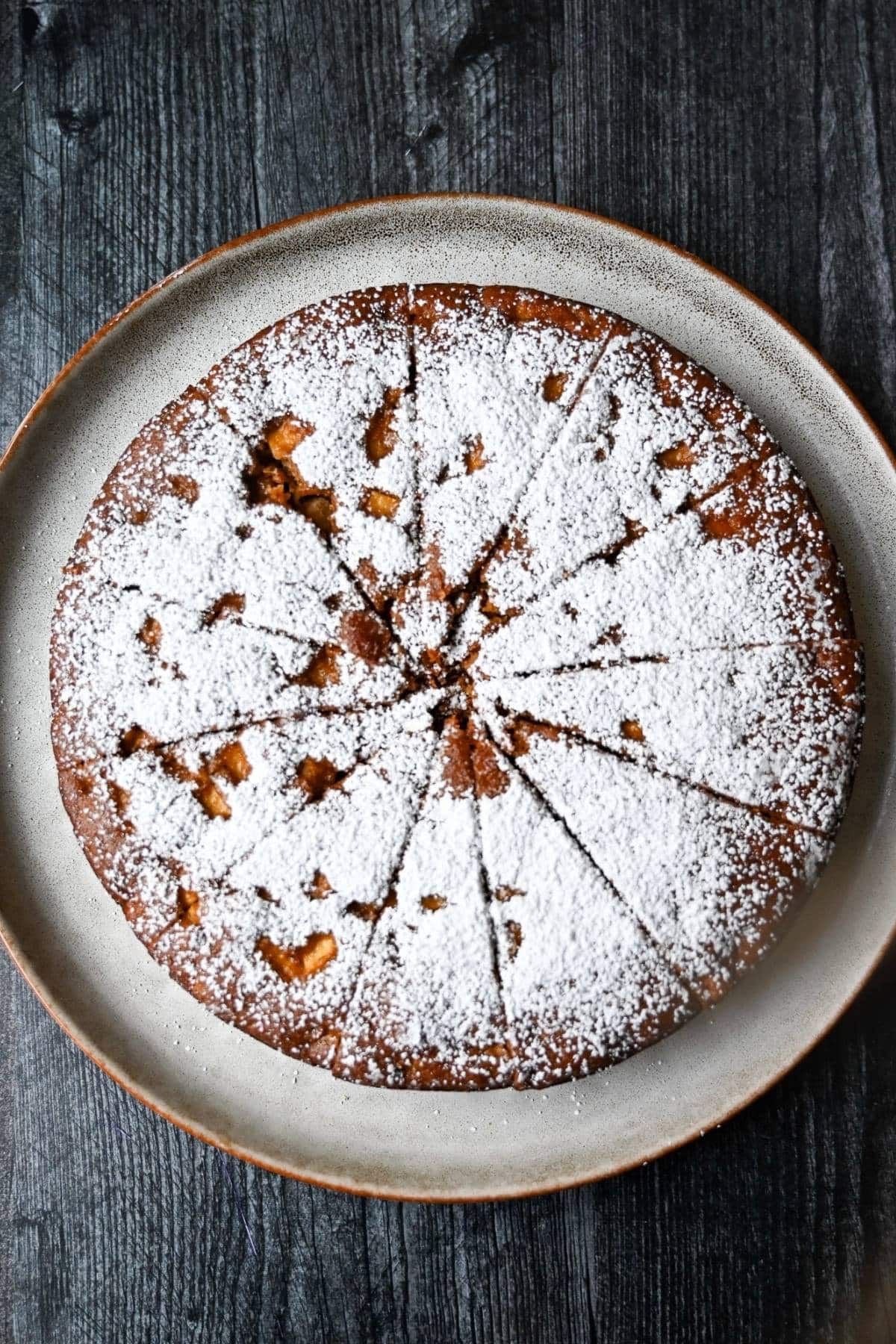 a spice cake sliced into 12 slices