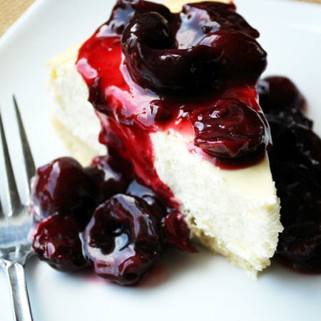 Lemon Cheesecake with Fresh Cherry Compote- Amee's Savory Dish