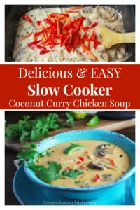 Crockpot Coconut Curry Chicken Soup - Amee's Savory Dish