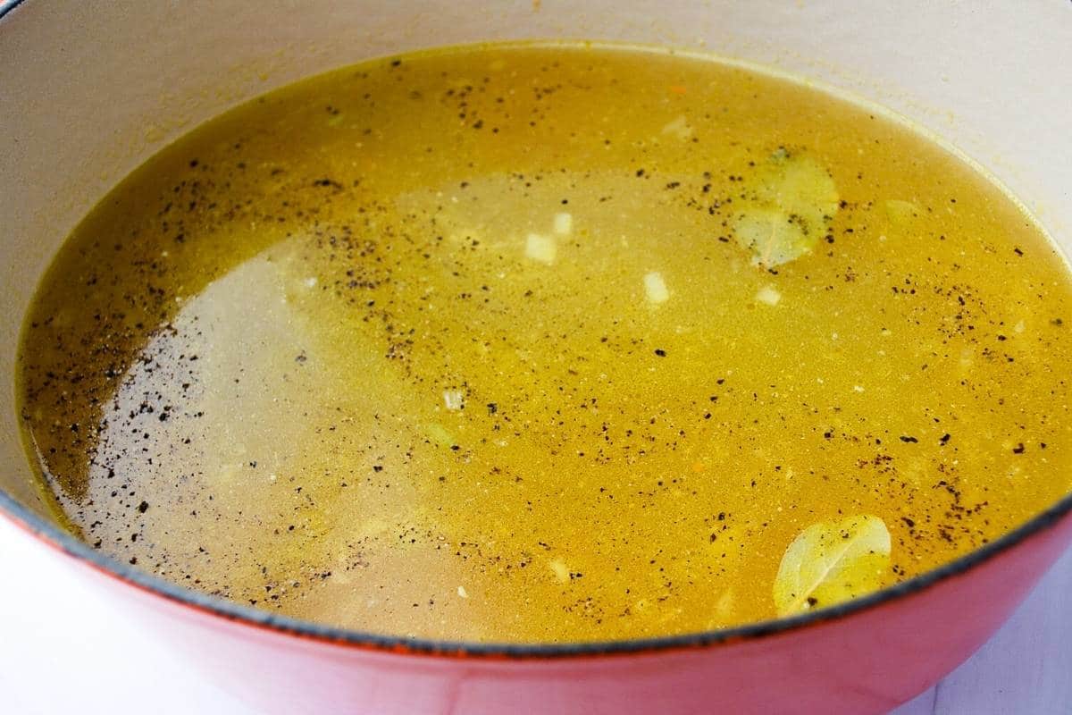 pot deglazed for meatball soup