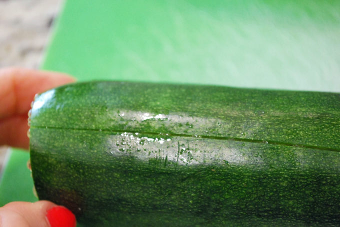 how to slice zucchini before using a spiralizer to make noodles