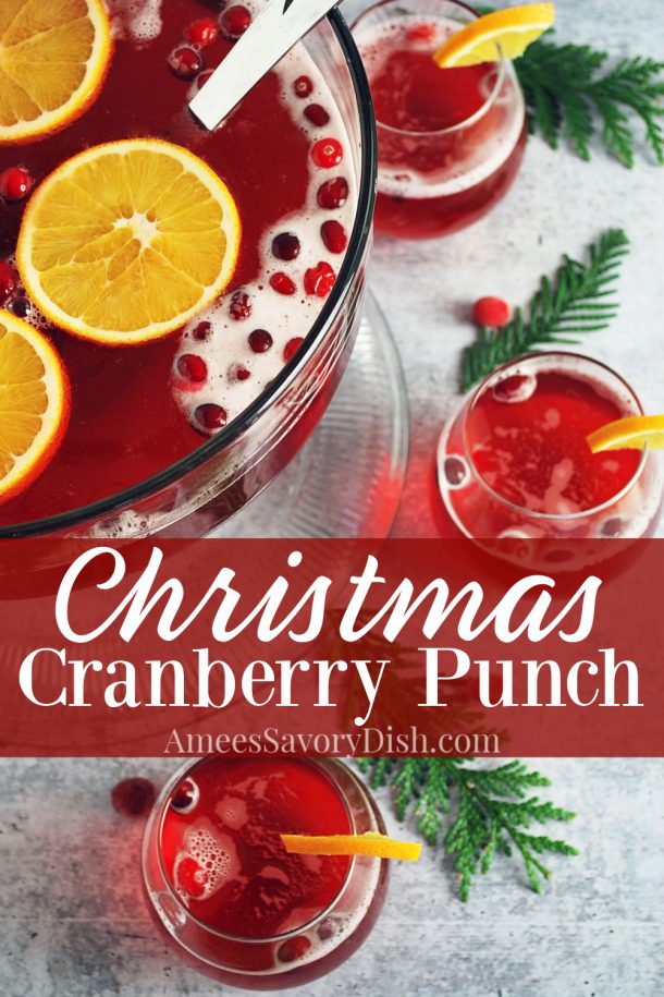 The Best Cranberry Christmas Punch recipe- Amee's Savory Dish