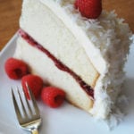 vanilla bean cake with raspberry filling
