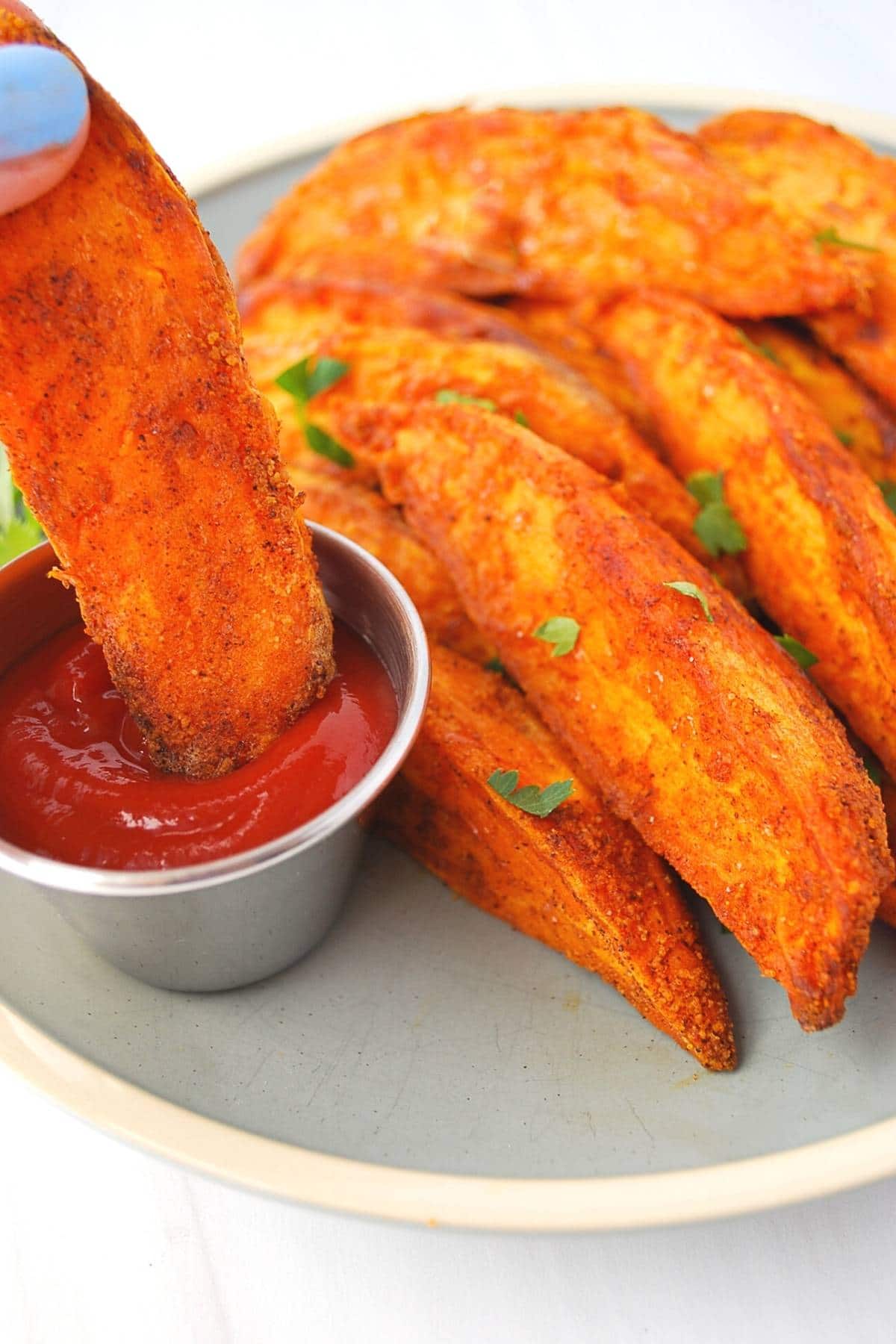 Air Fryer Bako Sweet Potato Wedges - First Time Vegan