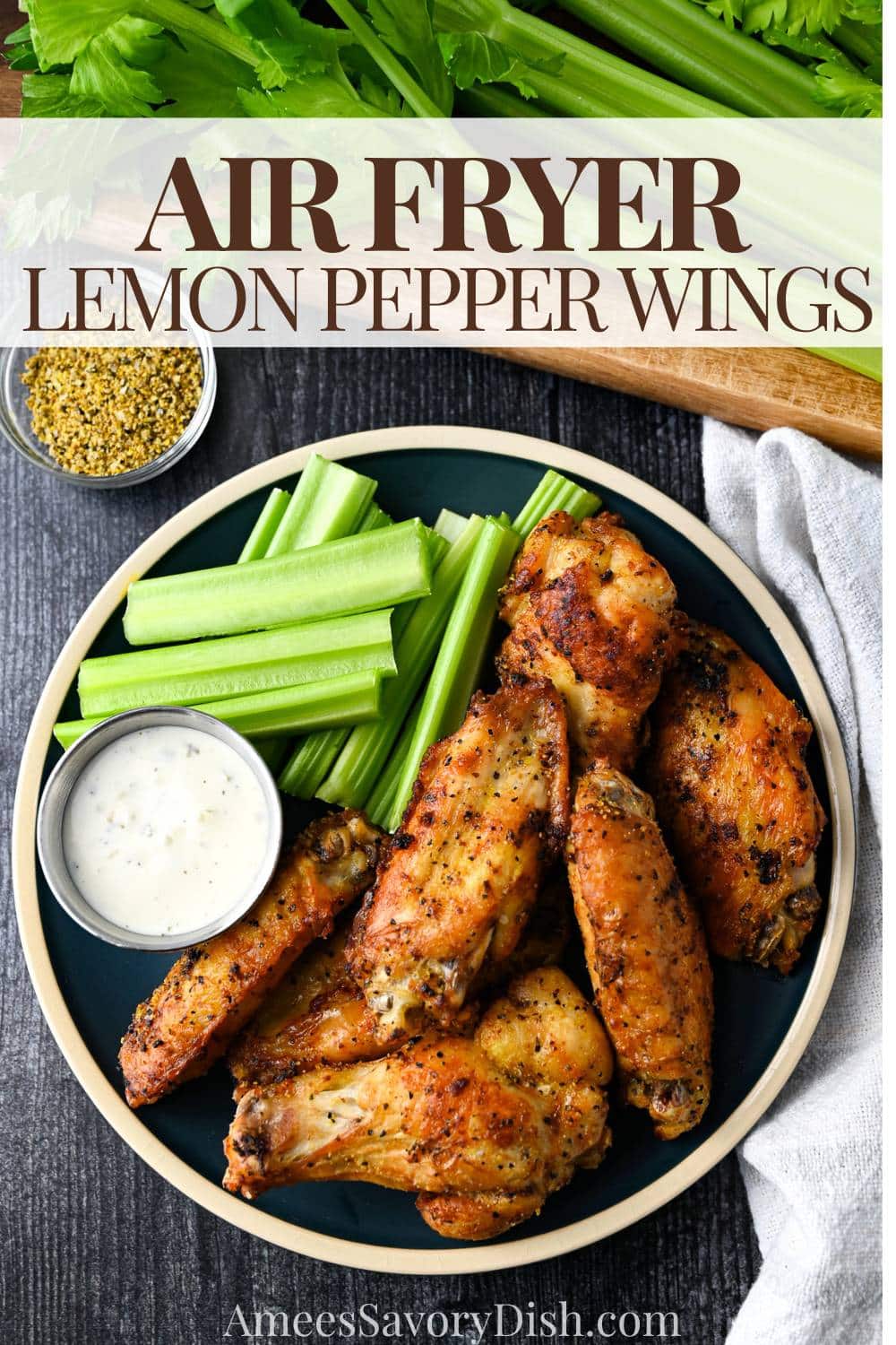 With four ingredients and less than 30 minutes, you have everything you need for crisp and juicy air fryer lemon pepper wings with irresistible flavor. via @Ameessavorydish
