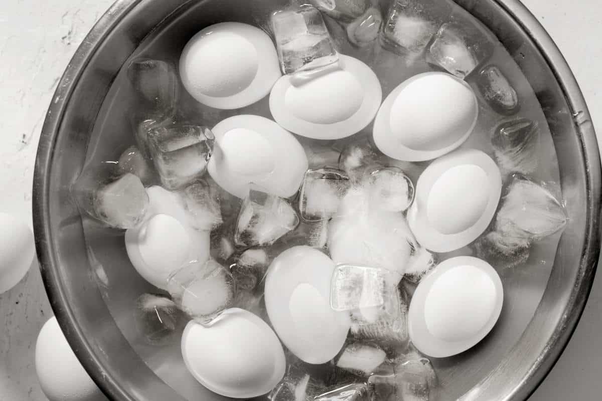 eggs in a bowl of ice water