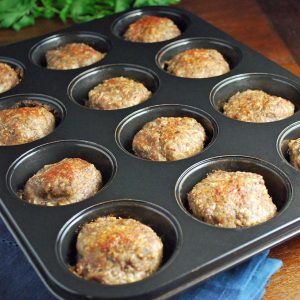 mini quinoa meatloaves in a cupcake pan