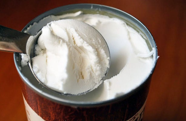 Spoonful of coconut cream for smoothie