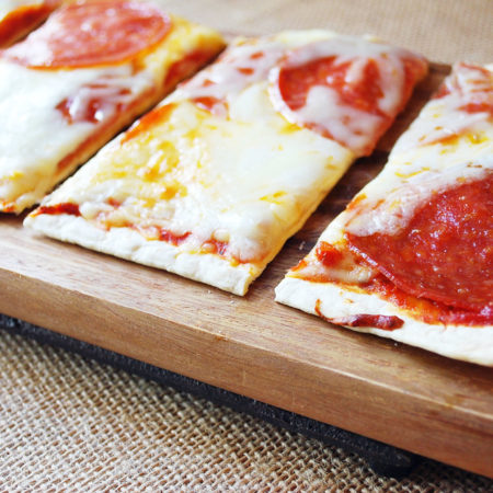 Pepperoni and mozzarella flatbread pizza recipe